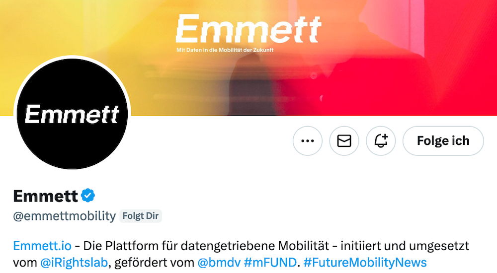 Screenshot vom Twitter-Profil von Emmett