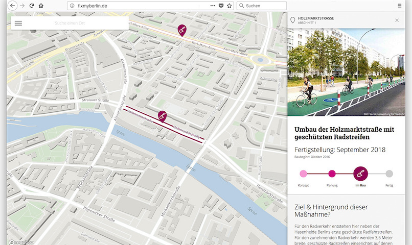 Das Team des mFUND-Projekts FixMyBerlin erprobte ein Planungswerkzeug für Radwege in Berlin …